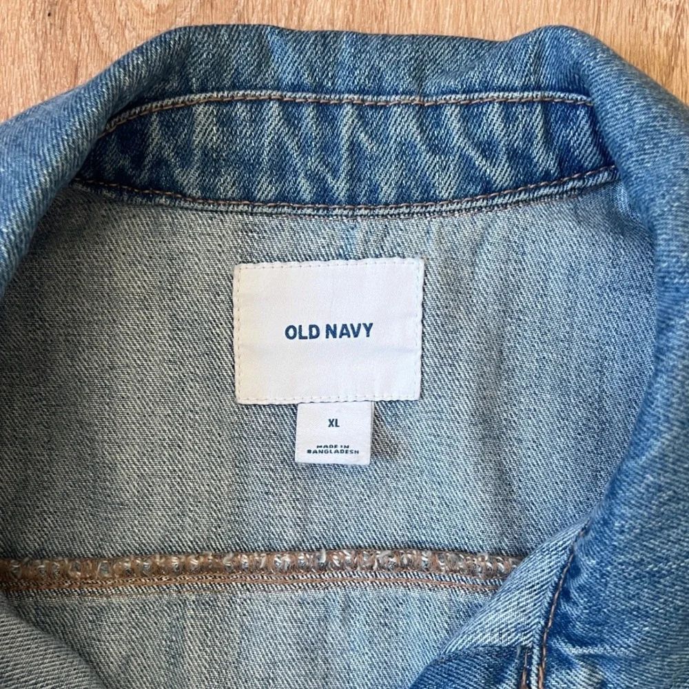 Old Navy Denim Chore Jacket Womens XL Utility Workwear Pockets 90s - Picture 2 of 6